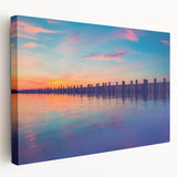 Large art print of Long Island scenery in muted green and blue tones on stretched canvas, ideal for kitchen wall art.