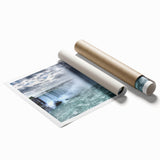 Rolled print of Niagara Falls in natural colors, ideal for classy bathroom wall art.