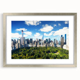 Textured abstract art print of Central Park in muted green and brown tones on a framed canvas, suitable for bedroom decor.