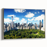 Framed canvas of a vintage-inspired New York Central Park landscape in muted colors, ideal for living room decor.