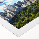 Art deco poster of Central Park with autumn colors on rolled canvas, suitable for dining room wall art.