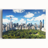 Black and white stretched canvas of Central Park, ideal for kitchen wall art.
