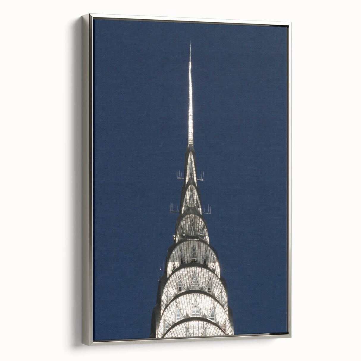 Side view of Chrysler Building in a landscape art painting.