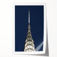Extra large rolled print of the Chrysler Building in muted gray tones, ideal for art wall dining room.