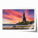 Extra large rolled print of Ellis Island with muted earth tones, ideal for art wall dining room or classy bathroom wall art.