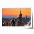 Extra large rolled print of New York City's Empire State Building in muted grayscale, ideal for art wall dining room.