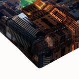 Black and white landscape art painting of NYC Empire State Building on stretched canvas, ideal for bedroom wall art.