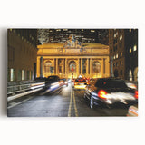 Black and white photograph of Grand Central Station on large stretched canvas, ideal for kitchen wall art.
