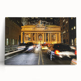 Black and white photo of Grand Central Station on stretched canvas, ideal for kitchen wall art.
