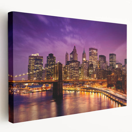 New York City skyline in muted gray tones on a large stretched canvas, ideal for kitchen wall art.