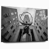 Acrylic print of New York City skyline in muted gray tones, suitable for bedroom or dining room art.
