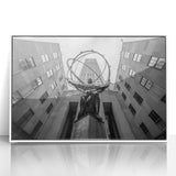 Acrylic print of New York City skyline in art deco style, using monochrome tones, ideal for modern art wall decor.