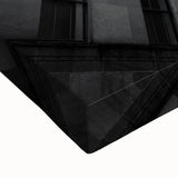 Black and white landscape art painting of New York City on stretched canvas, ideal for bedroom wall decor.