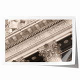Extra large rolled print of Wall Street, NYC with muted gray tones, ideal for art wall dining room.