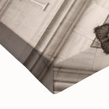 Large art of Wall Street in black and white on stretched canvas, ideal for bedroom wall decor.