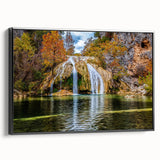 Black and white framed canvas depicting Oklahoma landscape, ideal for bedroom wall decor.