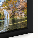 Black wall art featuring a textured Oklahoma scenery in vibrant colors on a large framed canvas, ideal for living room decor.