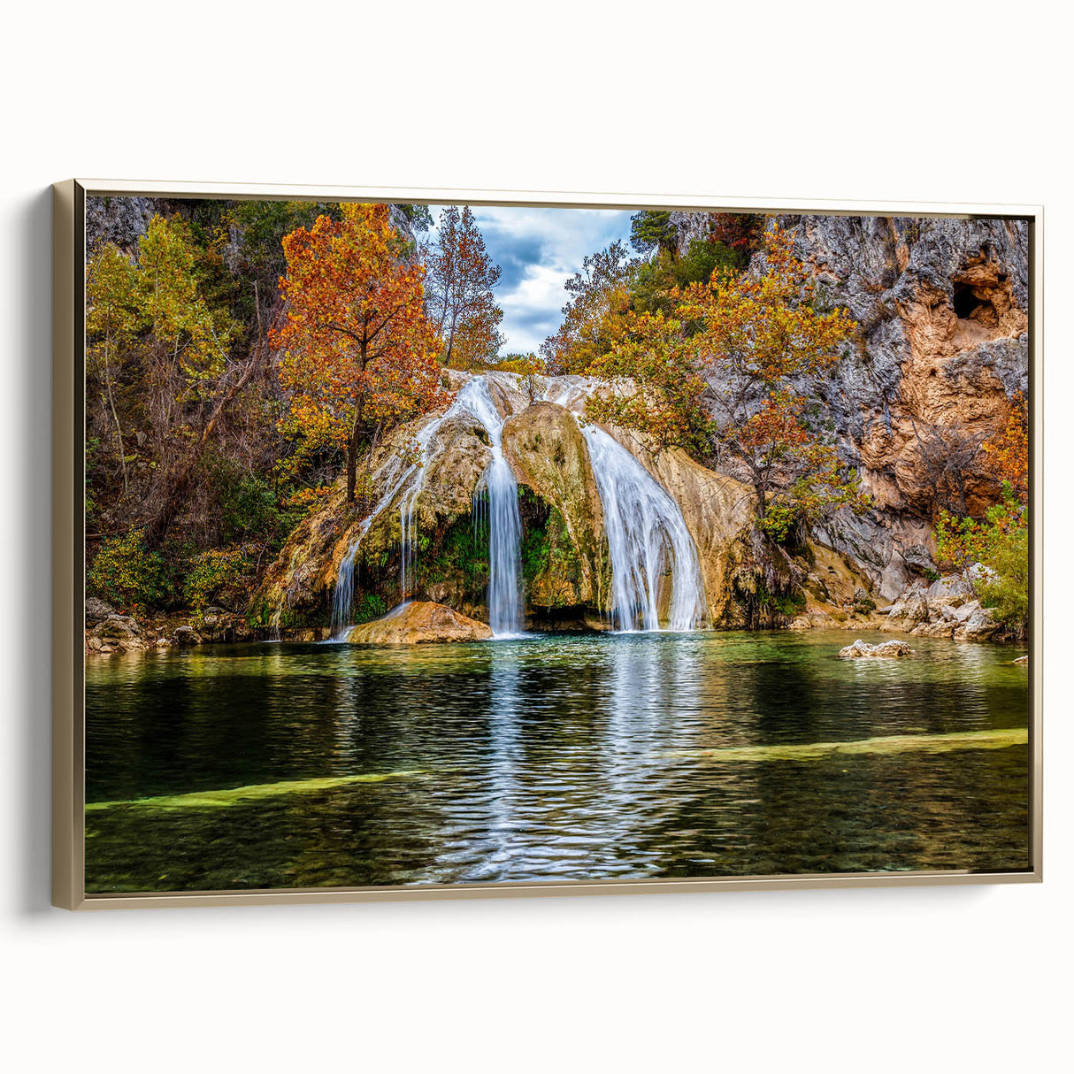 Framed canvas of a vintage-style Oklahoma landscape in muted earth tones, ideal for bedroom wall decor.