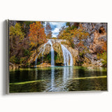 Framed canvas depicting a vintage Oklahoma landscape in colorful hues, ideal for living room decor.