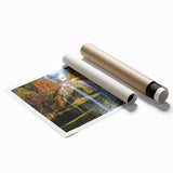 Extra large rolled print of Oklahoma scenery with vibrant floral elements, ideal for classy bathroom wall art.
