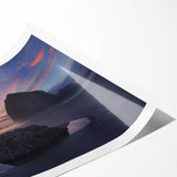 Extra large wall art of Cannon Beach in Oregon, featuring a rolled print with soft pastel hues.