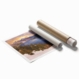 Extra large rolled print of Crater Lake in Oregon, featuring vivid blue and green tones, ideal for classy bathroom wall art.