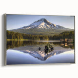 Framed canvas landscape art painting of Mount Hood, Oregon.