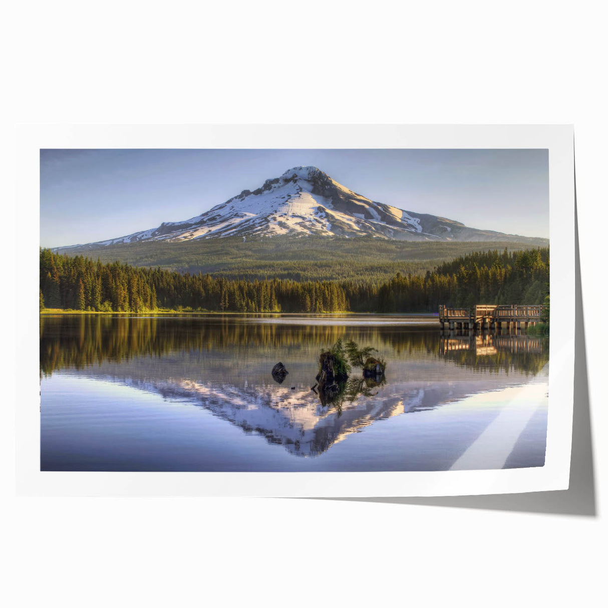 Extra large rolled print of Mount Hood, Oregon in muted earth tones, ideal for art wall dining room.