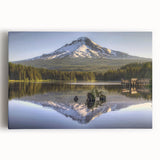 Black and white image of Mount Hood, Oregon on a large canvas, suitable for kitchen wall art.