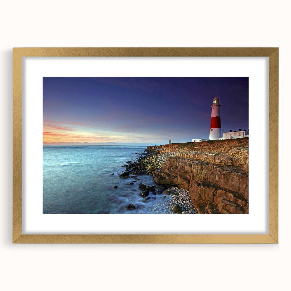 Extra large abstract art print of Portland scenery in textured style, featuring muted earth tones on a framed canvas.