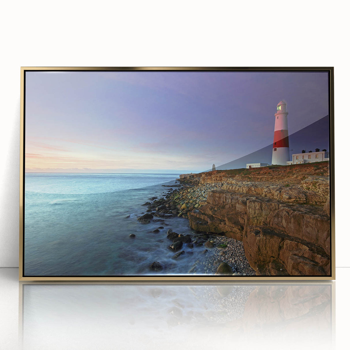 Large art print of Portland, Oregon skyline in muted gold tones on framed acrylic, ideal for modern art wall decor.