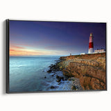 Black and white landscape art painting of Portland, Oregon on framed canvas, ideal for bedroom wall decor.