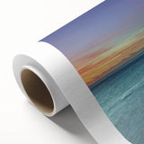 Art deco poster of Portland, Oregon skyline in muted blue tones on rolled canvas, ideal for nursery wall art.