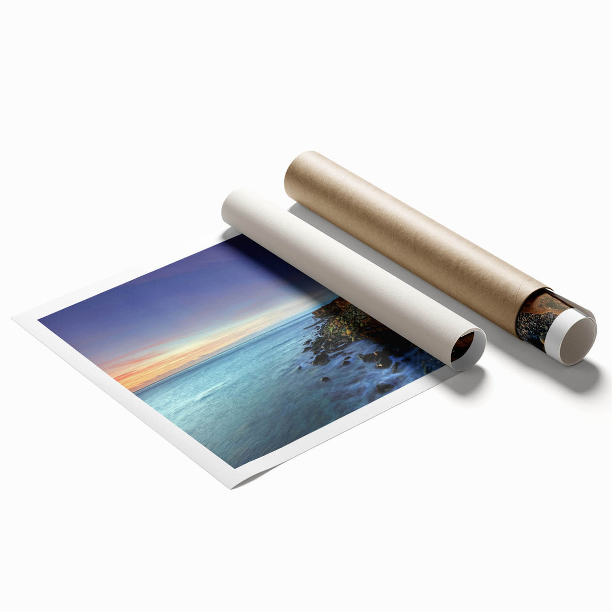 Extra large rolled print of Portland, Oregon scenery with vibrant floral elements in pastel shades.