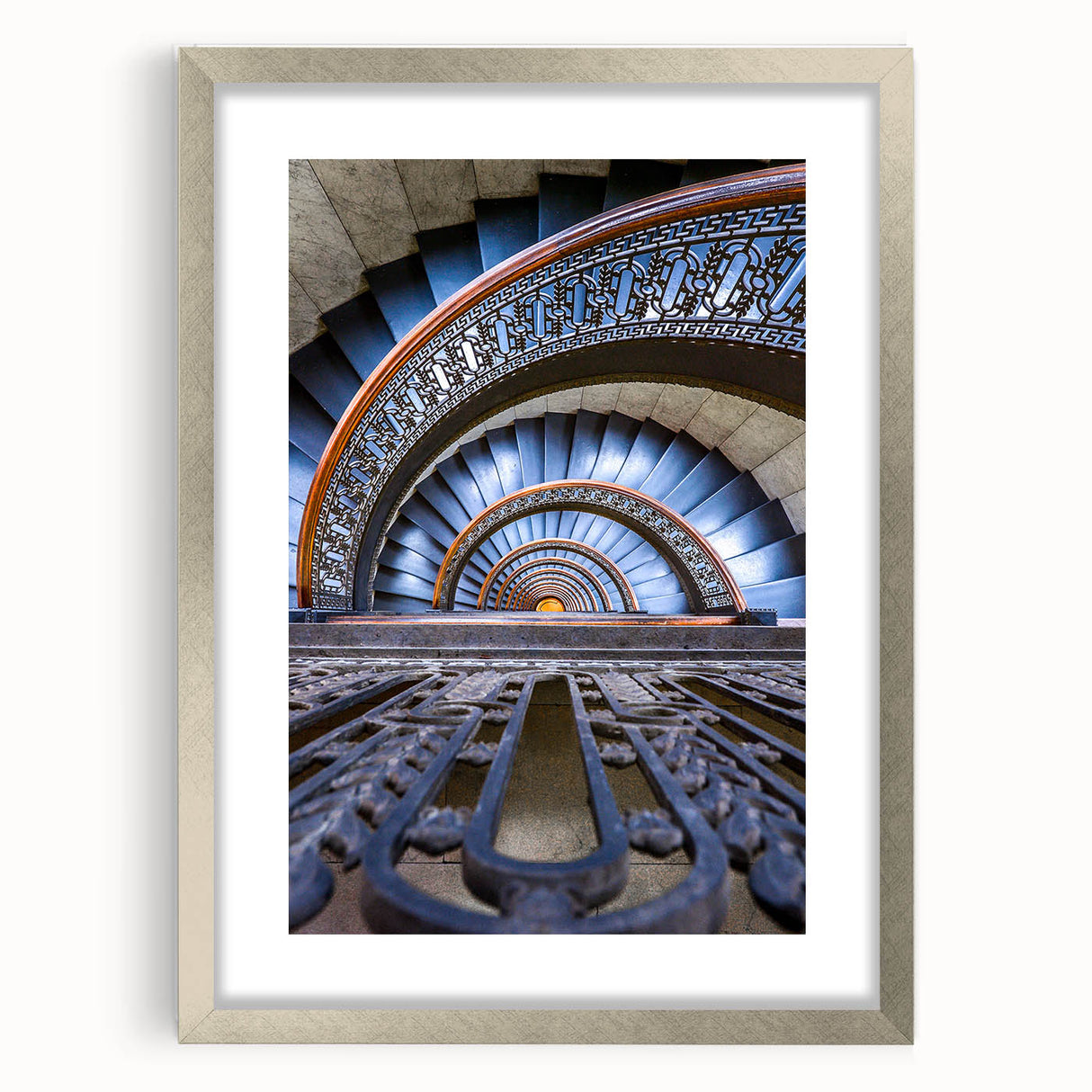 Textured art print of abstract Pittsburgh skyline in muted gray and silver tones on a framed canvas.