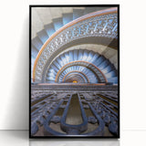Large abstract wall art depicting the Pittsburgh skyline in muted gray and blue tones on a framed acrylic print.