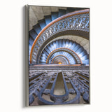 Framed canvas of a vintage Pittsburgh landscape painting in colorful hues, ideal for living room decor.