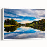Vintage poster art of Pennsylvania scenery on a framed canvas, featuring colorful art with black accents.