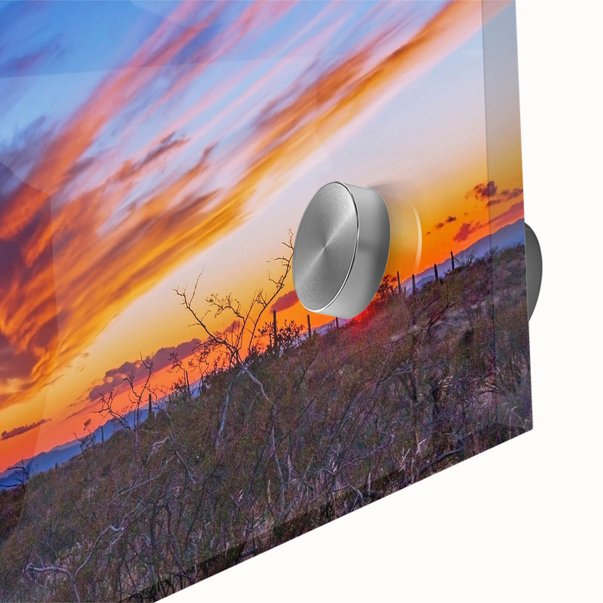 Large abstract wall art depicting the Phoenix Valley in muted earth tones on acrylic glass.