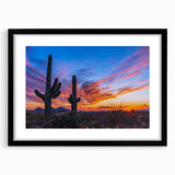 Abstract art print of Phoenix Valley in vibrant, colorful hues on a large, framed canvas, suitable for living room decor.
