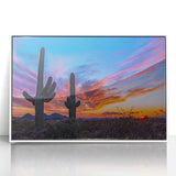 Acrylic print of Phoenix valley scenery in art deco style with muted earth tones, ideal for modern art wall decor.
