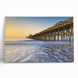 Black and white large art print of Charleston scenery on stretched canvas, suitable for kitchen or bedroom.