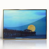 Mid-century modernist style South Carolina landscape on a framed acrylic print featuring soft gold and green tones.