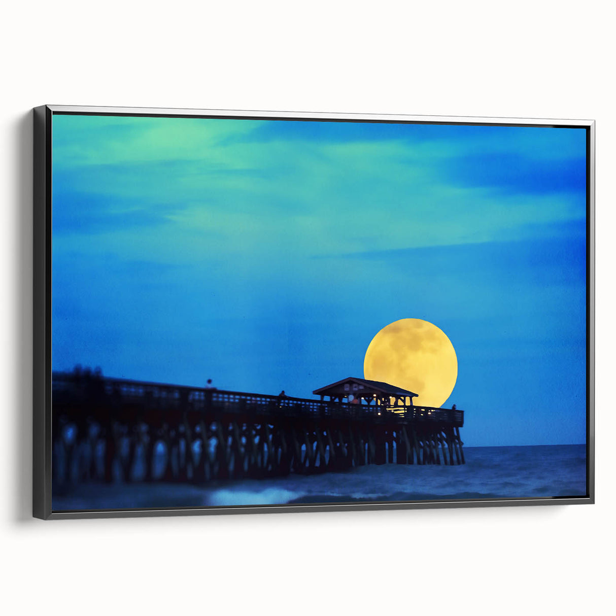 Black and white framed canvas of a vintage South Carolina landscape, ideal for bedroom decor.