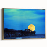 Framed canvas featuring a vintage-style landscape painting of South Carolina, in muted gold and black tones.