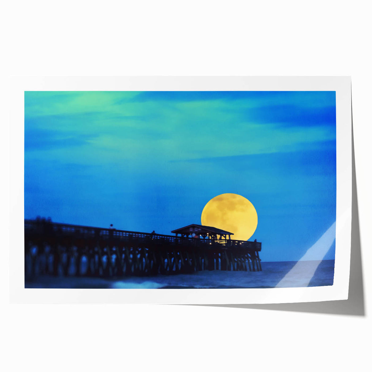 Rolled canvas print of South Carolina scenery with floral motifs in soft pastels.