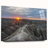 Acrylic print of the South Dakota Badlands in muted earth tones, suitable for bedroom or dining room art.