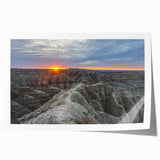 Rolled print of South Dakota Badlands scenery in muted earth tones, ideal for art wall dining room placement.