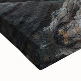 Black and white large art canvas depicting the rugged landscape of South Dakota's Badlands, suitable for bedroom wall decor.