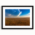 Extra large abstract art print of a colorful South Dakota landscape in muted earth tones on textured canvas.